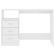 Vidaxl Desk With Drawers White 110x50x76 Cm Engineered Wood Vidaxl Desk With Drawers White 110x50x76 Cm Engineered Wood