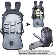 Coopic Bp-06 Camera Case Backpack Waterproof Shockproof 11.41x7.5x16.5 Inches Bag (grey Interior) For Canon Nikon Sony Olympus Pentax Mirrorless Laptop Lenses Batteries Chargers Cables And More