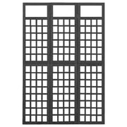 Vidaxl 3-panel Room Divider/trellis Solid Fir Wood Black 121x180 Cm Vidaxl 3-panel Room Divider/trellis Solid Fir Wood Black 121x180 Cm