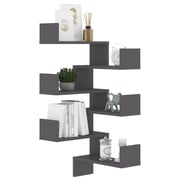 Vidaxl Wall Corner Shelves 2 Pcs Grey 40x40x50 Cm Chipboard Vidaxl Wall Corner Shelves 2 Pcs Grey 40x40x50 Cm Chipboard