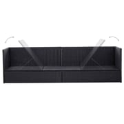 Vidaxl Garden Bed With Cushion And Pillow Poly Rattan Black Vidaxl Garden Bed With Cushion And Pillow Poly Rattan Black