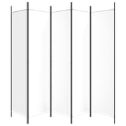 vidaXL 5-Panel Room Divider White 250x200 cm Fabric vidaXL 5-Panel Room Divider White 250x200 cm Fabric