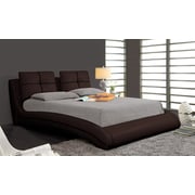 Upholstered Curved Bed Frame Super King With Mattress Brown
