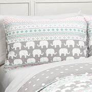 Lush Decor Elephant Striped Quilt Reversible 5 Piece Kids Bedding Set, Twin, Pink & Turquoise Lush Decor Elephant Striped Quilt Reversible 5 Piece Kids Bedding Set, Twin, Pink & Turquoise