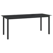 vidaXL Garden Table Black 190x90x74 cm Aluminium and Glass vidaXL Garden Table Black 190x90x74 cm Aluminium and Glass