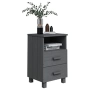 Vidaxl Bedside Cabinet Dark Grey 40x35x62 Cm Solid Wood Pine