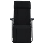 vidaXL Folding Garden Chairs with Cushions 2 pcs Black vidaXL Folding Garden Chairs with Cushions 2 pcs Black