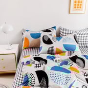 Luna Home – King Size 6 Pieces Bedding Set Without Filler, Multi Color Geometric Shapes Design Luna Home – King Size 6 Pieces Bedding Set Without Filler, Multi Color Geometric Shapes Design