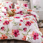 DEALS FOR LESS - Queen/Double Size, Duvet Cover, Bed Sheet Set of 6 Pieces, Pink Floral Design
