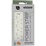 Vincenti VPCMWH-32U 3 Way Extension Socket With USB-C Port