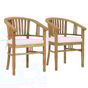 vidaXL Garden Chairs with Cushions 2 pcs Solid Teak Wood vidaXL Garden Chairs with Cushions 2 pcs Solid Teak Wood
