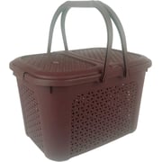 Hobby Life Rattan Design Maximo Picnic Basket 28 Litres (chocolate), Storage Basket Camping Picnic Food Grocery Basket Fruit Vegetable Bins, Organizer For Home Outdoor Activities
