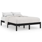 Vidaxl Bed Frame Black Solid Wood Pine 160x200 Cm Vidaxl Bed Frame Black Solid Wood Pine 160x200 Cm