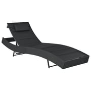44896 Vidaxl Sun Lounger Poly Rattan And Textilene Black 44896 Vidaxl Sun Lounger Poly Rattan And Textilene Black