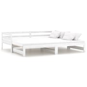 Vidaxl Pull-out Day Bed White Solid Pinewood 2x Vidaxl Pull-out Day Bed White Solid Pinewood 2x