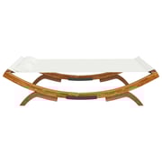 vidaXL Outdoor Lounge Bed 165x188.5x46 cm Solid Bent Wood Cream vidaXL Outdoor Lounge Bed 165x188.5x46 cm Solid Bent Wood Cream