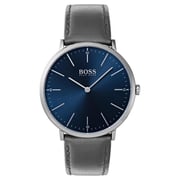 Hugo Boss Horizon Watch For Men with Grey Leather Strap