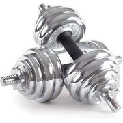 ULTIMAX 30 Kg Chrome Dumbbell Set Adjustable Dumbbells Barbell with Connector Options Each Other Convertible for Home Gym Office Exercise Fitness -Silver ULTIMAX 30 Kg Chrome Dumbbell Set Adjustable Dumbbells Barbell with Connector Options Each Other Convertible for Home Gym Office Exercise Fitness -Silver
