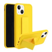 Margoun case for iPhone 14 Max with Hand Grip Foldable Magnetic Kickstand Wrist Strap Finger Grip Cover 6.7 inch Yellow
