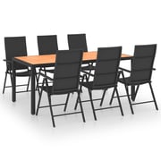 vidaXL 7 Piece Garden Dining Set Black and Brown vidaXL 7 Piece Garden Dining Set Black and Brown