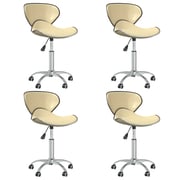 vidaXL Swivel Dining Chairs 4 pcs Cream Faux Leather vidaXL Swivel Dining Chairs 4 pcs Cream Faux Leather