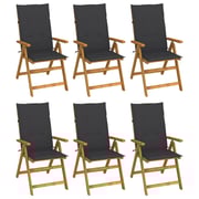 vidaXL Folding Garden Chairs 6 pcs with Cushions Solid Acacia Wood vidaXL Folding Garden Chairs 6 pcs with Cushions Solid Acacia Wood