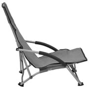 vidaXL Folding Beach Chairs 2 pcs Grey Fabric vidaXL Folding Beach Chairs 2 pcs Grey Fabric