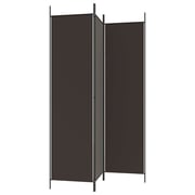 vidaXL 3-Panel Room Divider Brown 150x200 cm Fabric vidaXL 3-Panel Room Divider Brown 150x200 cm Fabric