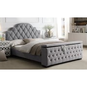 Footboard Storage Bed Super King without Mattress Charcoal Grey