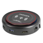 Promate Usb-c Hub, 100w Type-c Pd,hdmi,dual Usb Port,ethernet,wireless Charging Pad, Centerhub Mar Promate Usb-c Hub, 100w Type-c Pd,hdmi,dual Usb Port,ethernet,wireless Charging Pad, Centerhub Mar