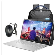 Asus X515JA-EJ4027W Laptop - Core i7 1.3GHz 8GB 512GB Win11 15.6inch FHD Silver English/Arabic Keyboard Combo with Mouse and Bag