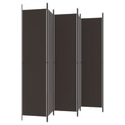 vidaXL 6-Panel Room Divider Brown 300x220 cm Fabric vidaXL 6-Panel Room Divider Brown 300x220 cm Fabric