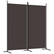 vidaXL 2-Panel Room Divider Brown 175x180 cm Fabric vidaXL 2-Panel Room Divider Brown 175x180 cm Fabric