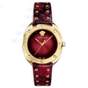 Versace Shadov Red Leather Watch For Women VEBM00918 Versace Shadov Red Leather Watch For Women VEBM00918