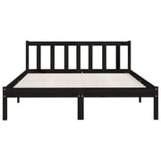 vidaXL Bed Frame Black Solid Pinewood 150x200 cm 5FT King Size