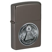 Zippo Classic Lighter Model 49395 American Dollars Great Seal Design | Windproof | Metal Material - Black Ice