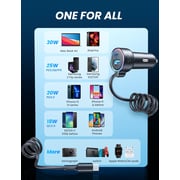 جوي روم USB C شاحن سيارة سوبر فاست نوع C كابل ملفوف لسامسونج جوي روم USB C شاحن سيارة سوبر فاست نوع C كابل ملفوف لسامسونج