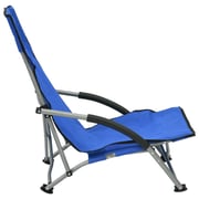 vidaXL Folding Beach Chairs 2 pcs Blue Fabric vidaXL Folding Beach Chairs 2 pcs Blue Fabric