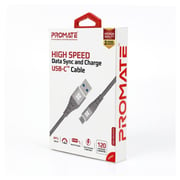 Promate USB-A To USB-C Cable 1.2m Grey
