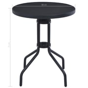 vidaXL Garden Table Black 60 cm Steel and Glass vidaXL Garden Table Black 60 cm Steel and Glass