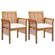 vidaXL Garden Dining Chairs with Cushions 2 pcs Solid Acacia Wood vidaXL Garden Dining Chairs with Cushions 2 pcs Solid Acacia Wood