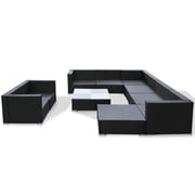 Vidaxl 10 Piece Garden Lounge Set With Cushions Poly Rattan Black Vidaxl 10 Piece Garden Lounge Set With Cushions Poly Rattan Black