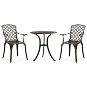 vidaXL 3 Piece Bistro Set Cast Aluminium Bronze vidaXL 3 Piece Bistro Set Cast Aluminium Bronze