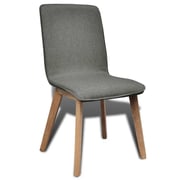 vidaXL Oak Indoor Fabric Dining Chair Set 4 pcs Dark Grey vidaXL Oak Indoor Fabric Dining Chair Set 4 pcs Dark Grey