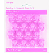 Unique- Baby Shower Favors Teddy Bears Pink 16pcs