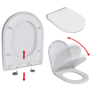 vidaXL Soft-close Toilet Seat with Quick-release Design White Square
