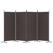 vidaXL 4-Panel Room Divider Brown 346x180 cm Fabric vidaXL 4-Panel Room Divider Brown 346x180 cm Fabric