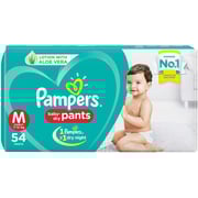 Pampers Baby Dry Pants with Aloe Vera, Size Medium 7-12KG, (54 Counts) Pampers Baby Dry Pants with Aloe Vera, Size Medium 7-12KG, (54 Counts)