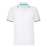 Fruit Of The Loom Premium Tipped Polo White/kelly Green Small Fruit Of The Loom Premium Tipped Polo White/kelly Green Small
