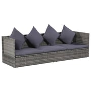 Vidaxl Garden Bed Grey 200x60 Cm Poly Rattan Vidaxl Garden Bed Grey 200x60 Cm Poly Rattan